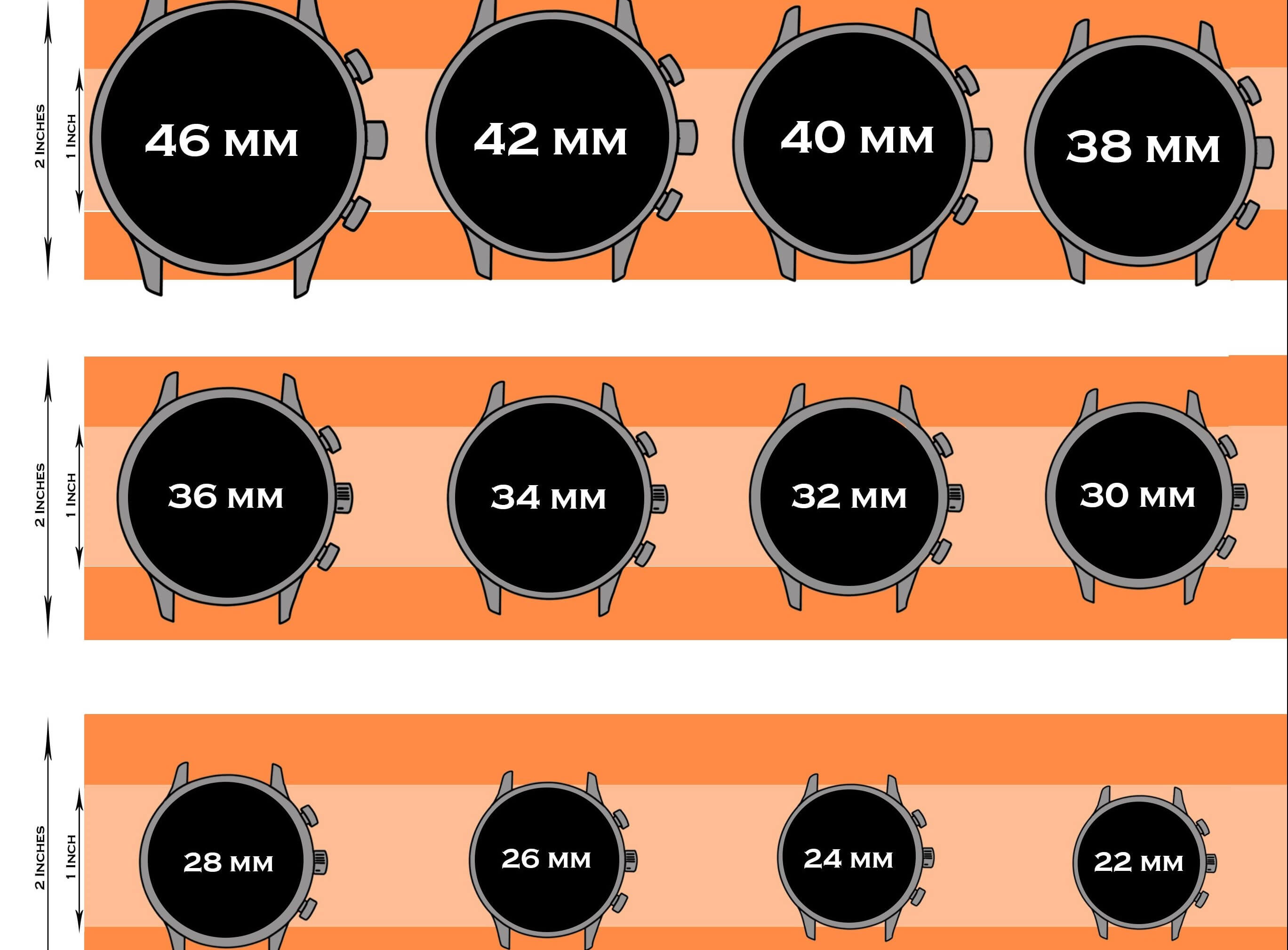 Men's Watch Fake Size Guide