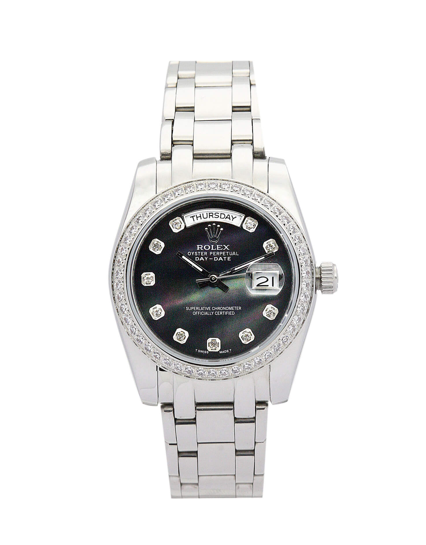 Fake Rolex Day-Date 118346 Black Dial